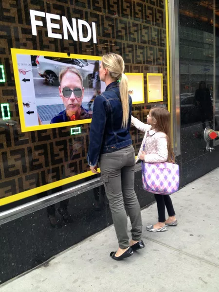 Fendi window, digital sign | Shopify Retail blog