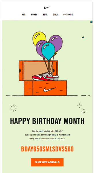 Nike birthday email marketing | Shopify Retail blog