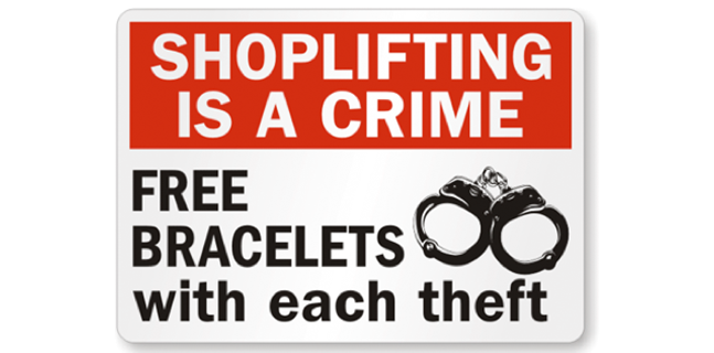 Shoplifting is a crime signage | Shopify Retail