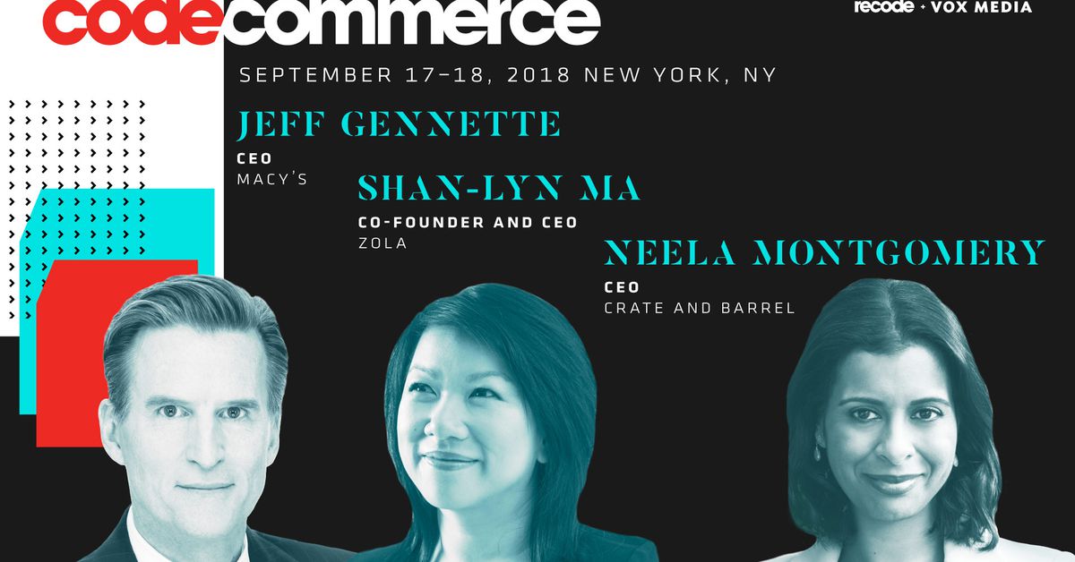 The CEOs of Macy's, Zola and Crate and Barrel will speak at Code Commerce in September