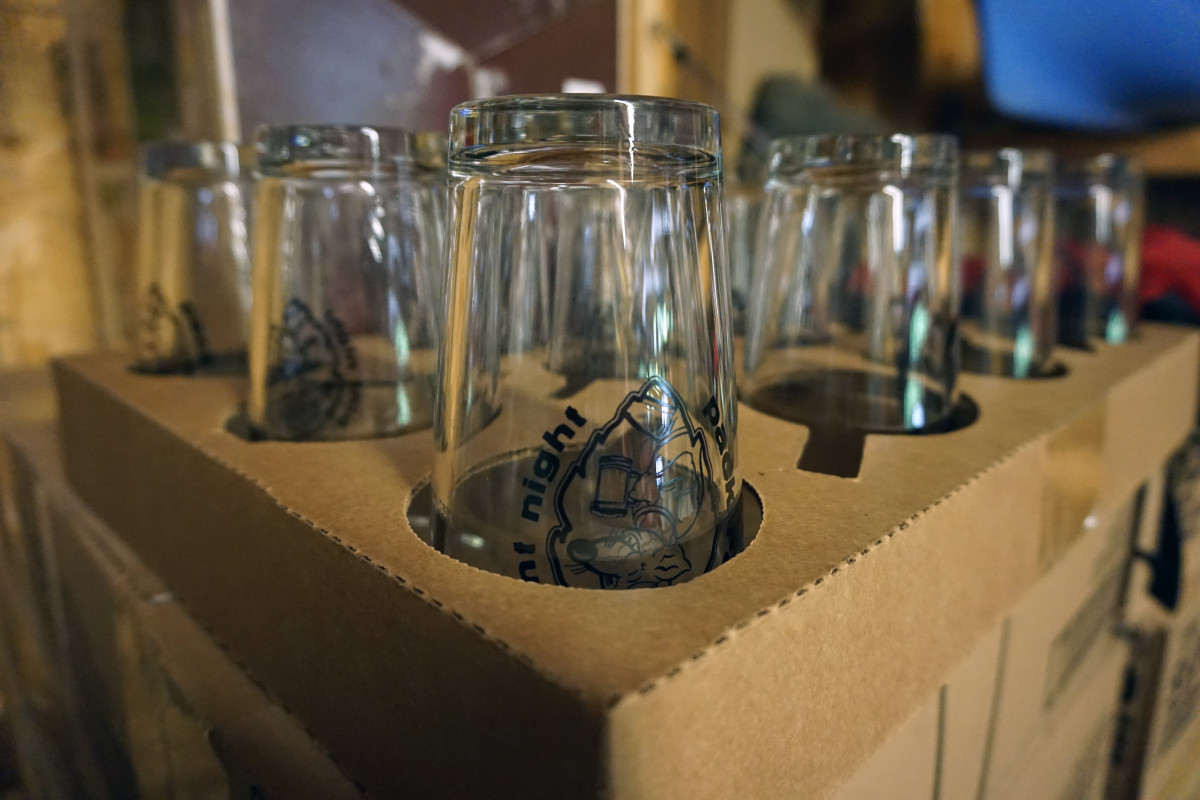 Pint Night glasses are reused by customers at Pack Rat's various events—a sign that the store's efforts are prompting change outside their front doors and in the community.