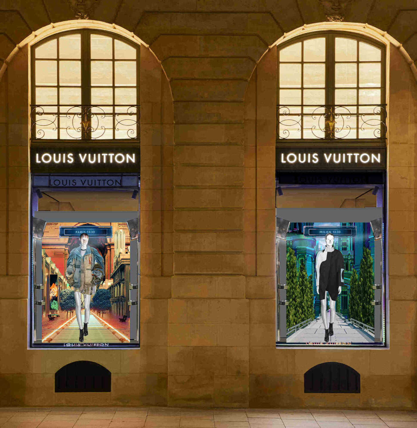 Louis Vuitton Creates Postcards From the Future Window Displays
