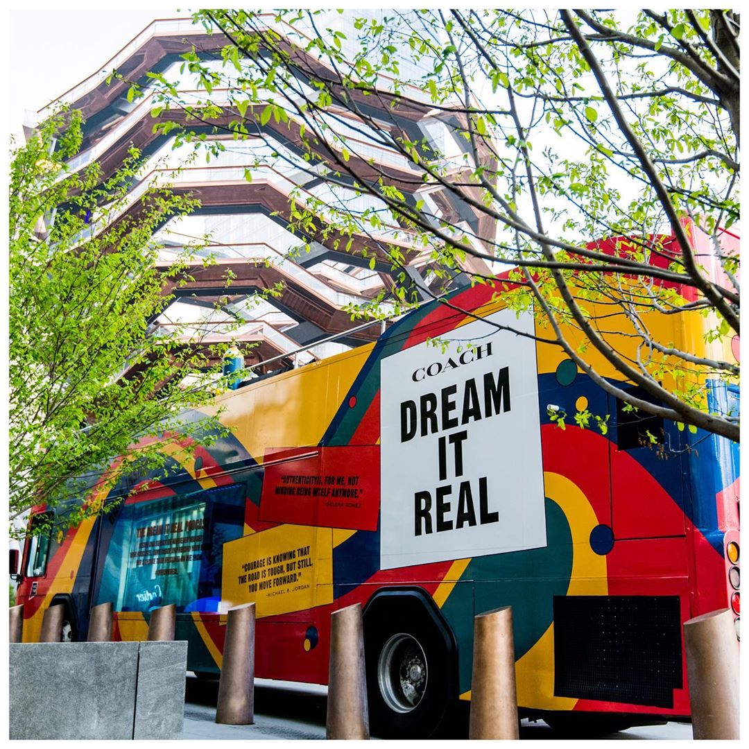 Don't miss the bus! The #DreamItReal tour bus, that is. Our new #podcast is on tour around NYC. Click the link in bio to see where it's going next, and step inside to record your dream for a chance to be featured on our IG stories. #CoachNY