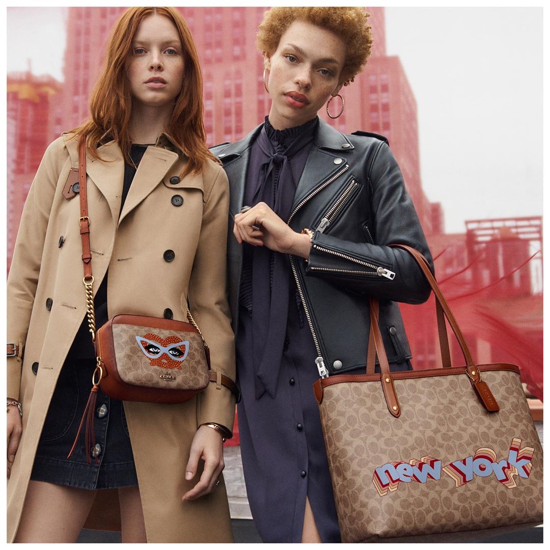 Signature with an artistic twist. We asked eight up-and-coming artists from around the world how they C our Signature print. @TheeBouffants cast her eye on the Signature Camera Bag and @Tyler_Spangler put our Signature Central Tote in a New York state of mind. Grab them while you can, because like summer, they're here for a limited time only. #CoachCreate #CoachNY