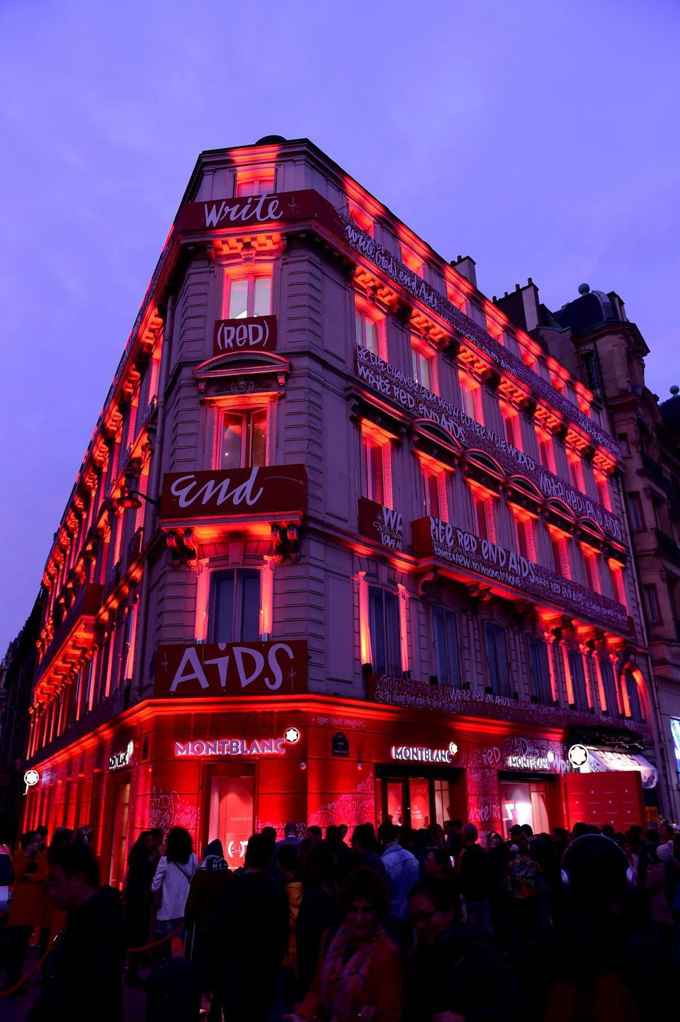 Montblanc Turns Paris Boutique Red To Support A Cure For HIV/AIDS