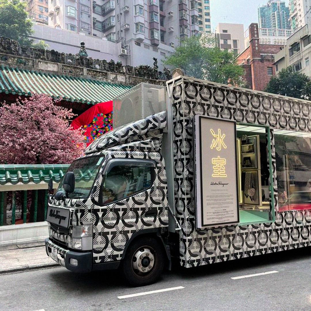 Ferragamo curates a Gancini-inspired art pop-up truck in Hong Kong