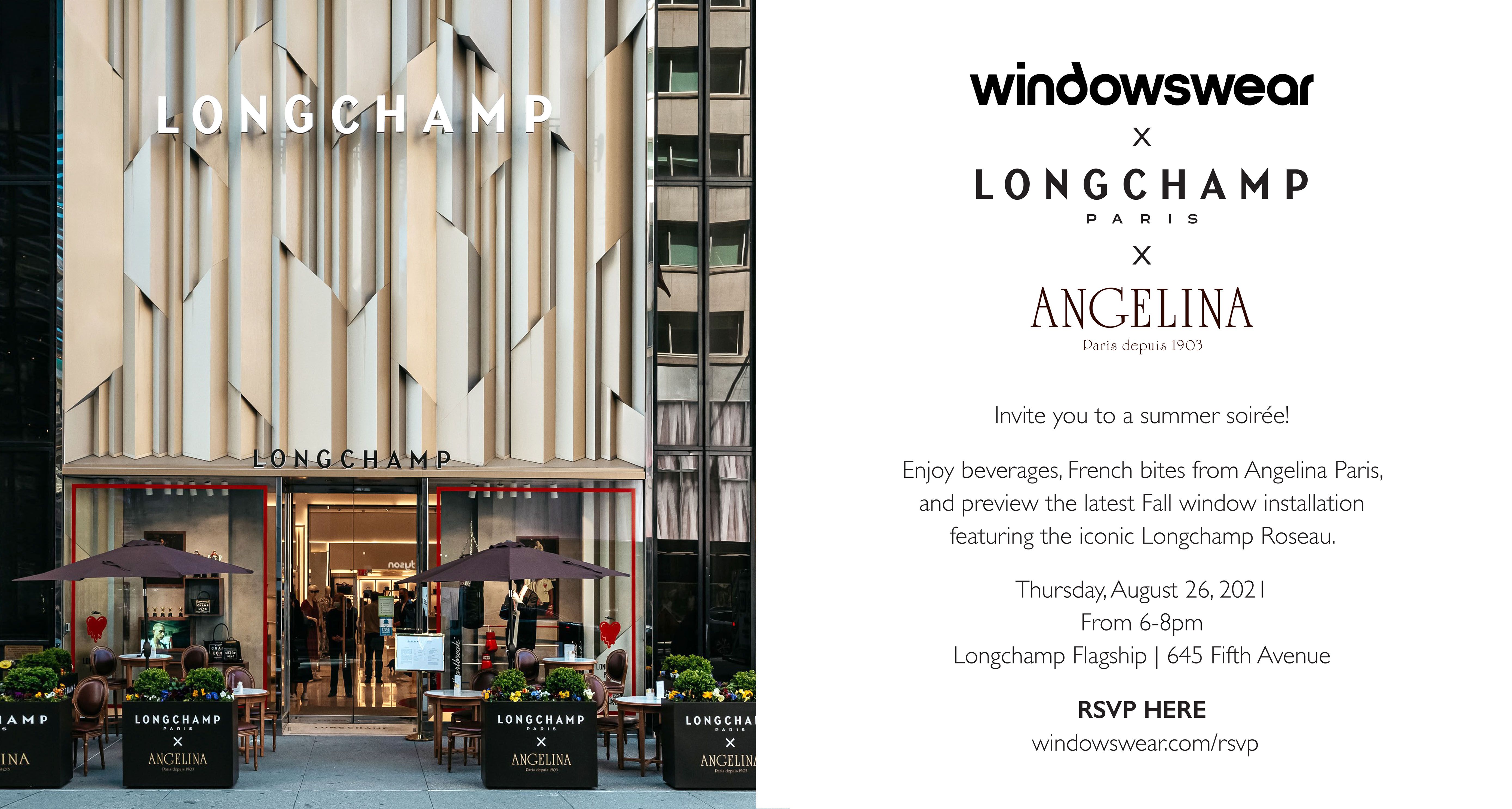 You’re Invited! WindowsWear Summer Soiree x Longchamp & Angelina Paris! Thursday, August 26th at 6pm ET!