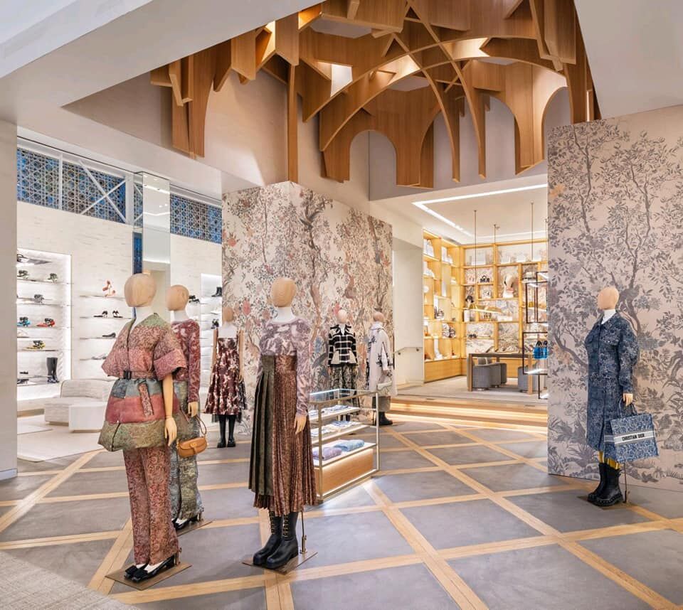 DIOR Winter Garden theme for Fall Winter 2022-23 at the flagship store in New York at Fifth Avenue