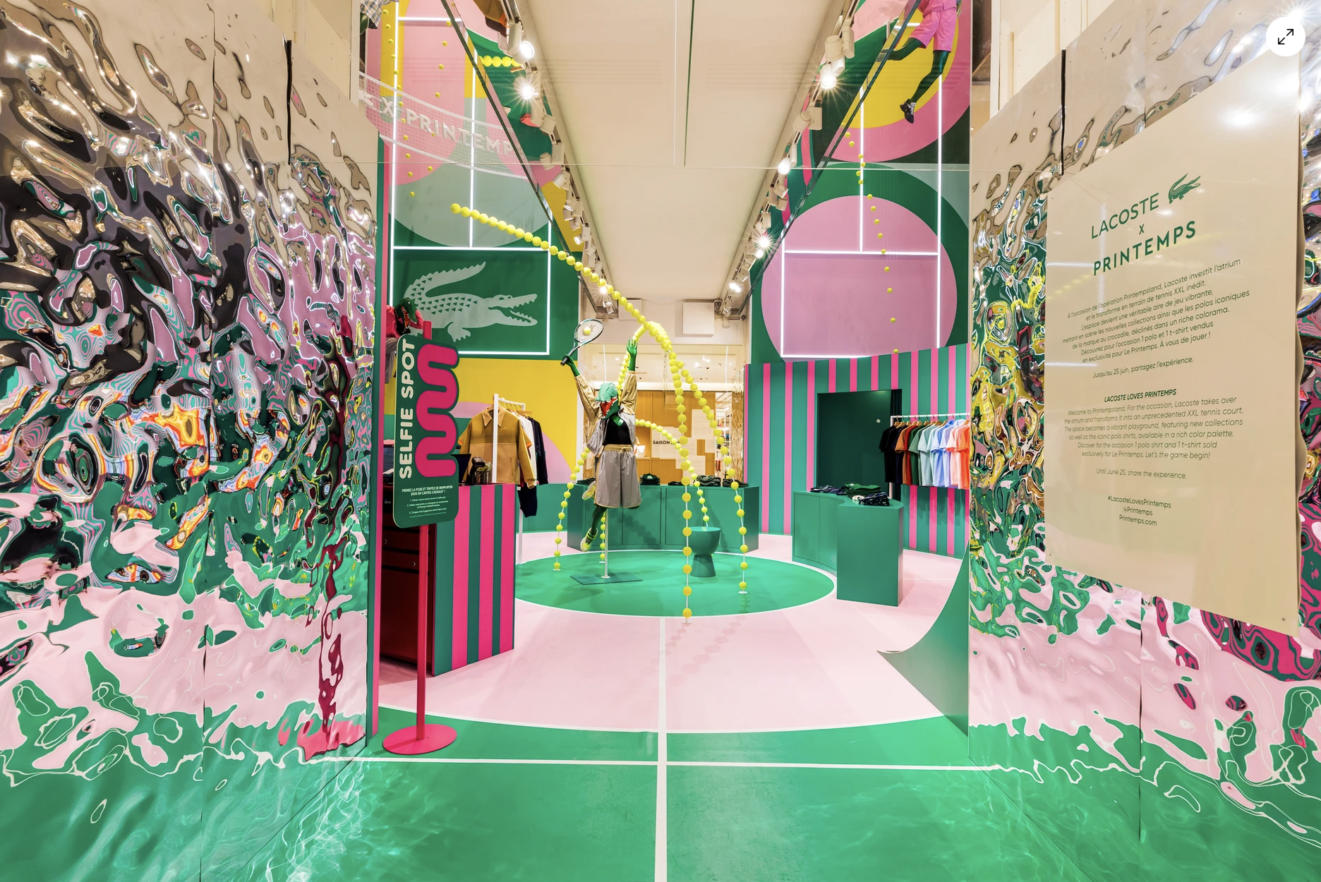 Lacoste x Printemps ‘Printemps Land’ Atrium Pop-Up Installation Paris