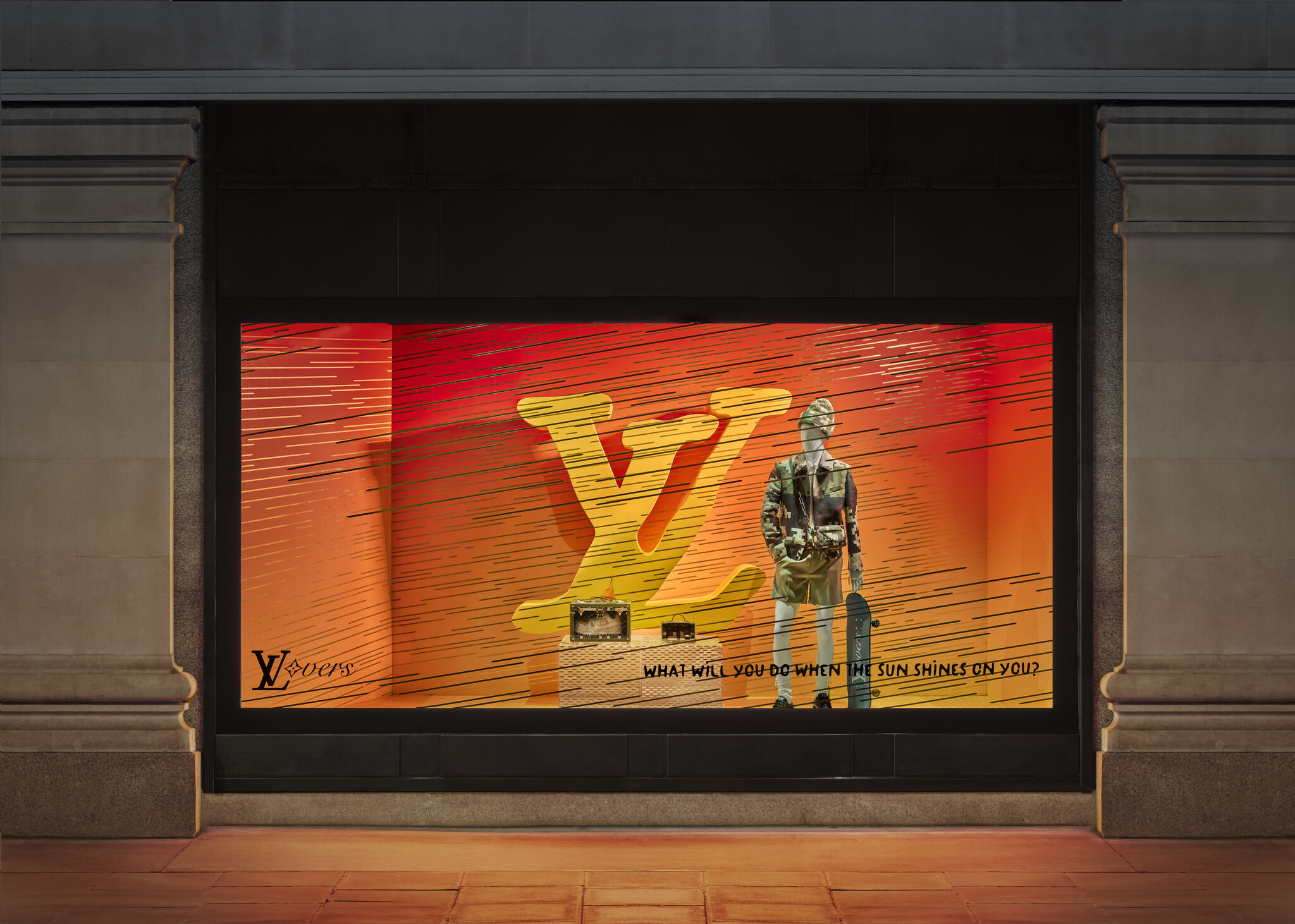 Selfridges unveils “Louis Vuitton’s Lovers” at the Corner Shop, celebrating Pharrell Williams’ Debut Collection as Louis Vuitton’s Men’s Creative Director.