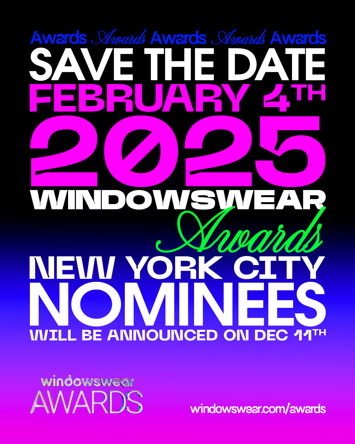 Save the Date! WindowsWear Awards on February 4th, 2025!