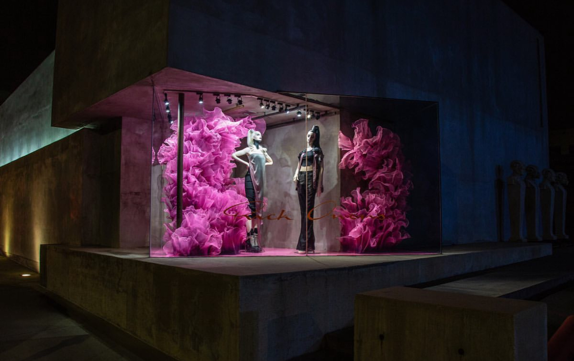 Rick Owens Takes Over Maxfield Windows with Pink Tulle Installation