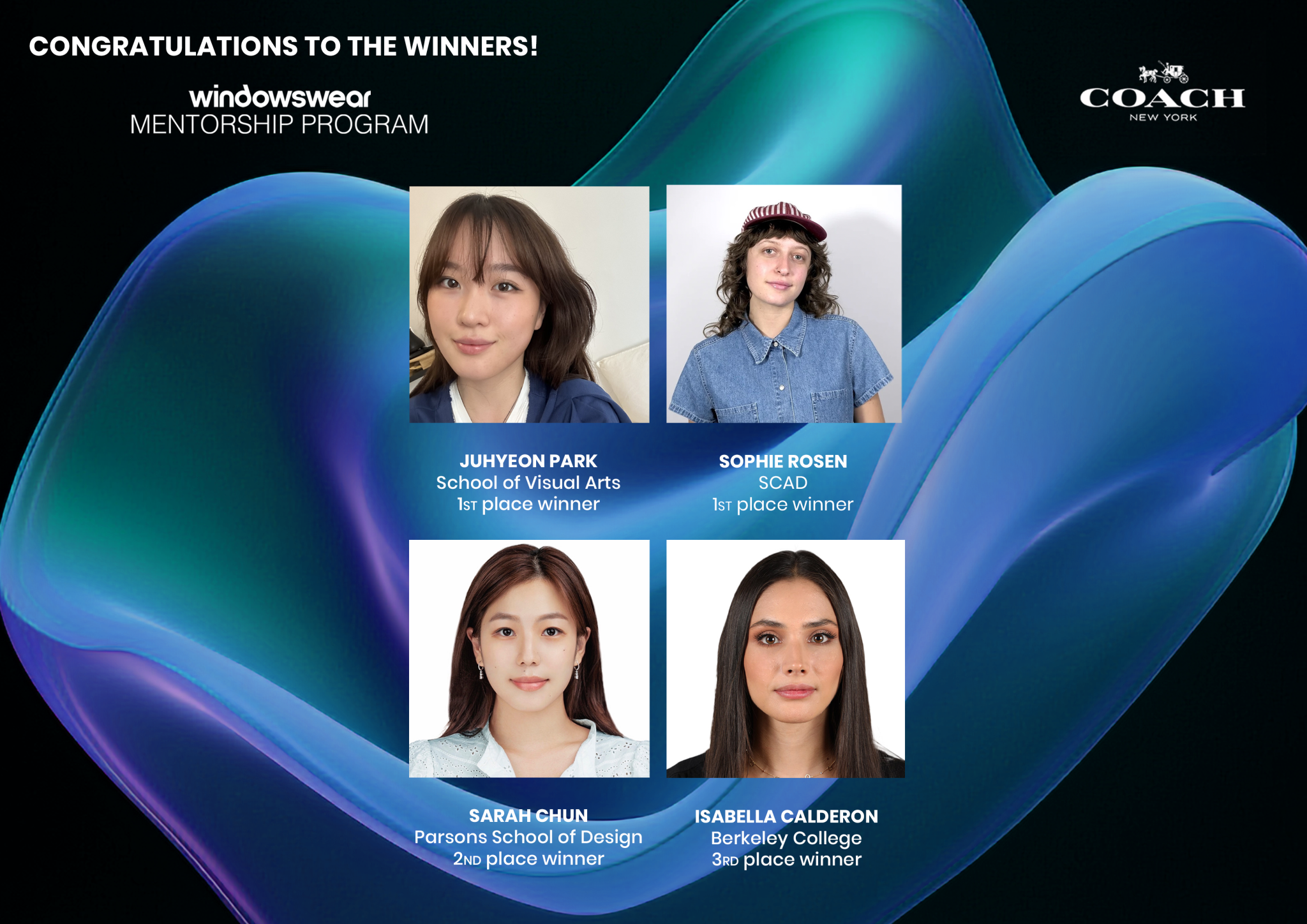 Coach 2025 WindowsWear Mentorship Program Winners!