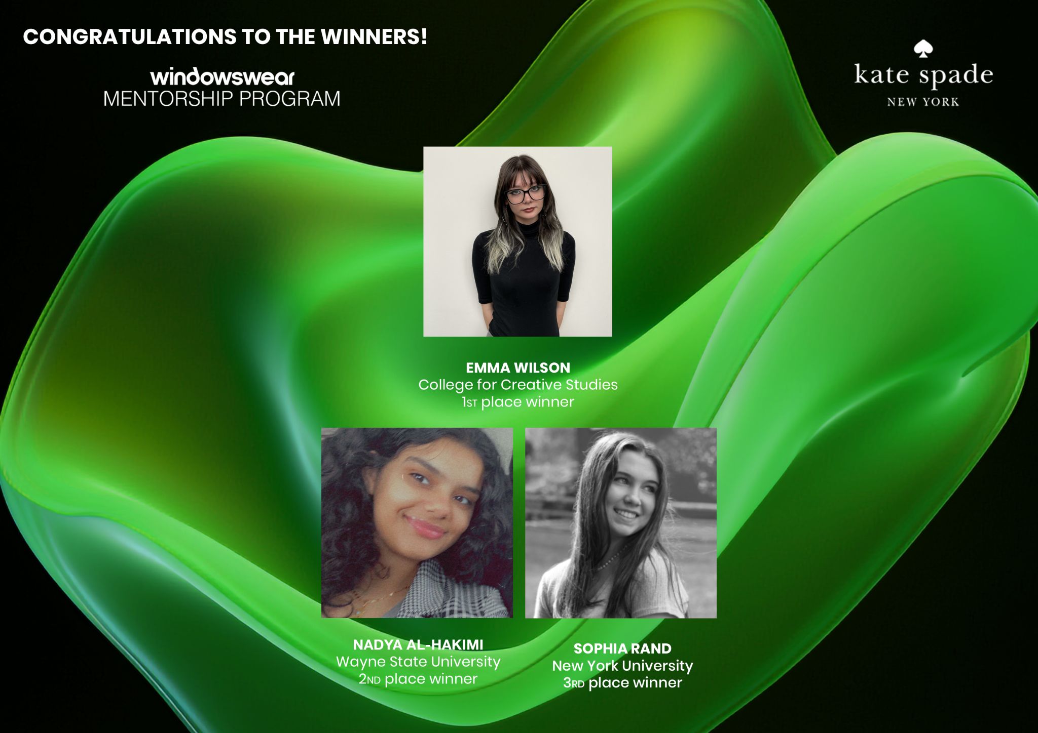 Kate Spade 2025 WindowsWear Mentorship Program Winners!