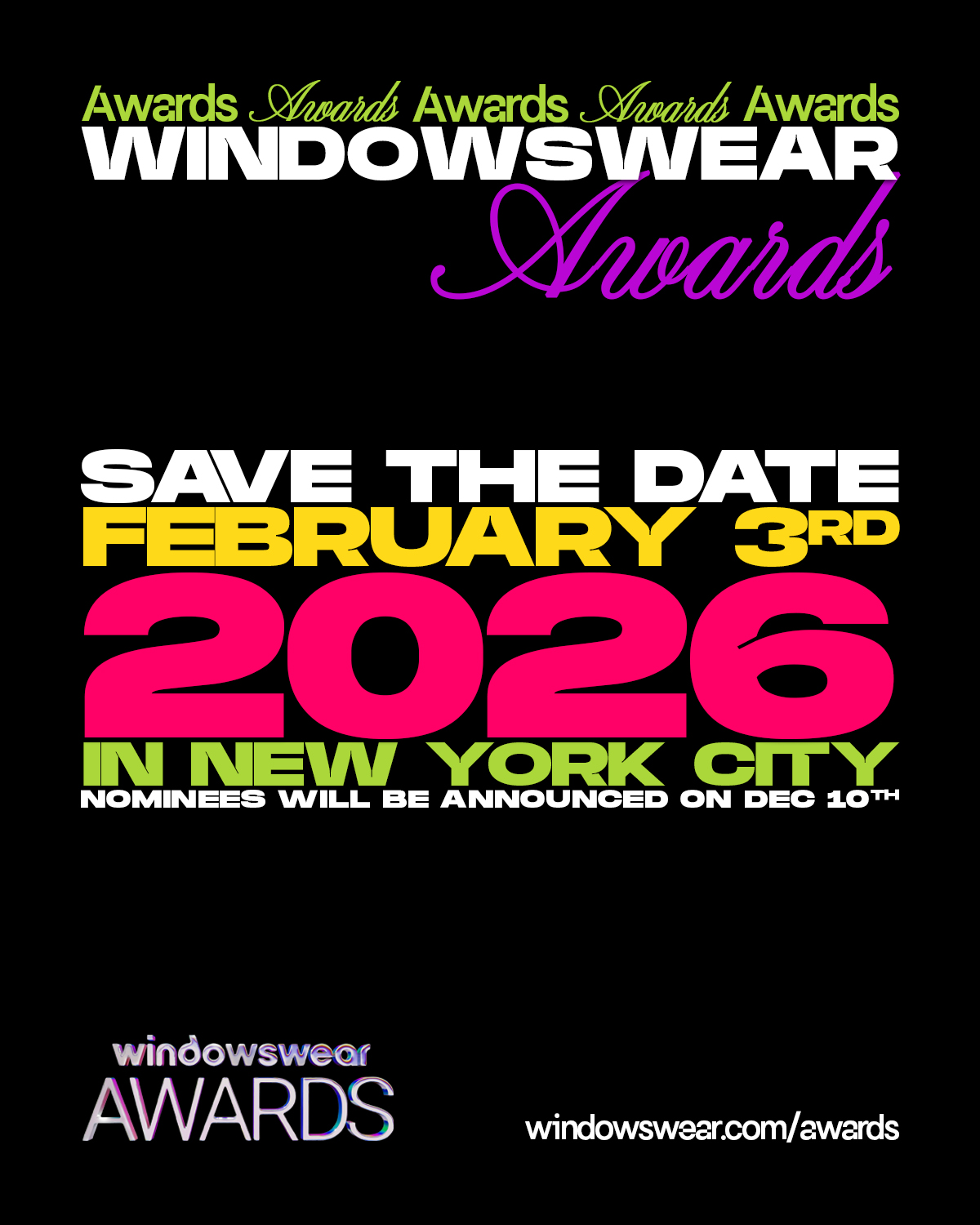Save the Date! WindowsWear Awards 2026 on February 3rd!