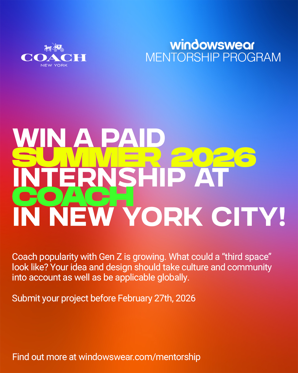 Coach 2026 Mentorship – Submissions