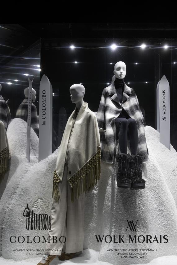 Harlequin’s Snow Takeover Window Display at Harrods, London — January 2026