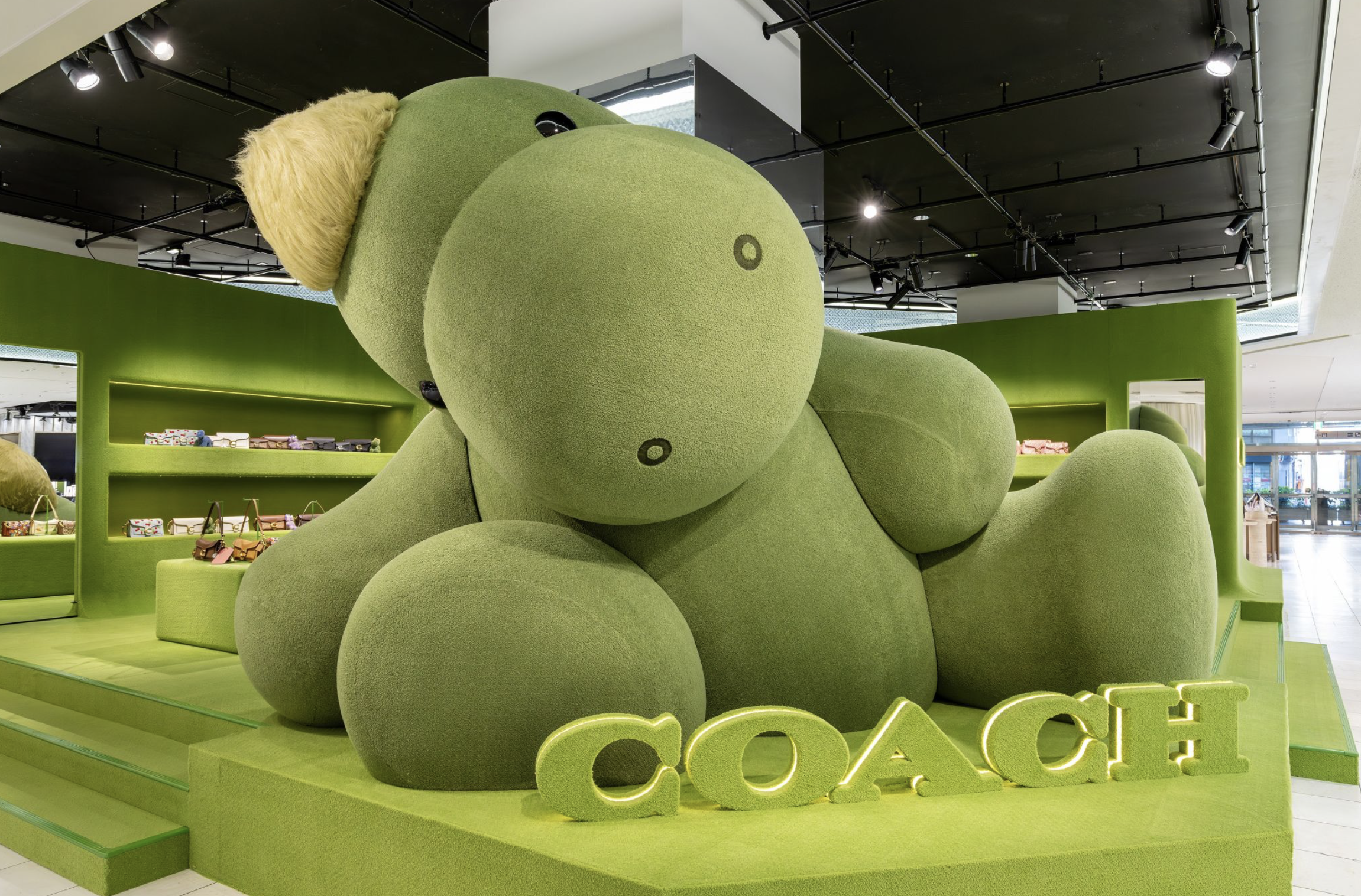 Coach Celebrates Rexy’s 10th Birthday with a Monochromatic Green Pop-Up at Isetan Tokyo