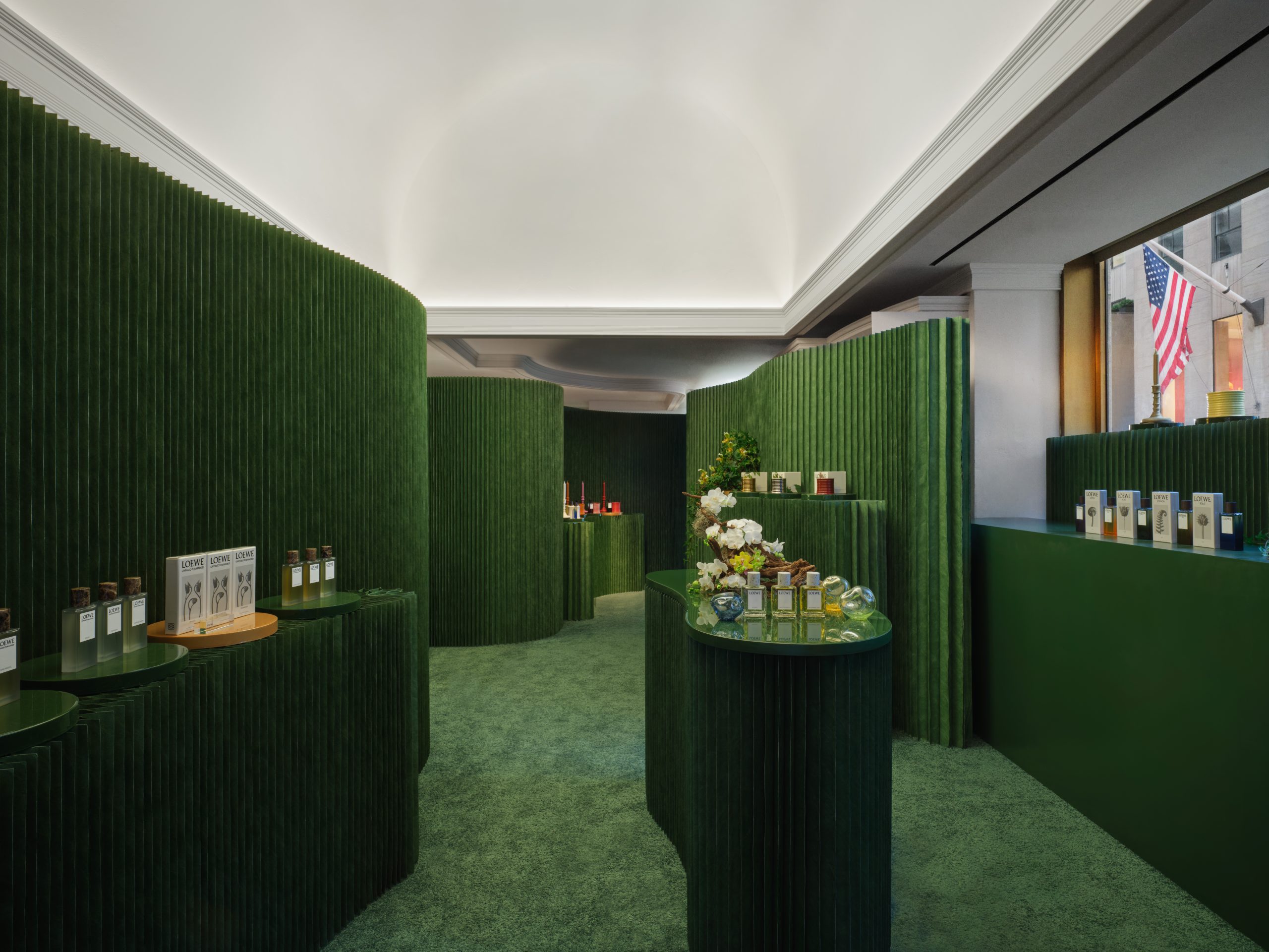 LOEWE Perfumes Brings a Monochromatic Green Pop-Up To Rockefeller Center